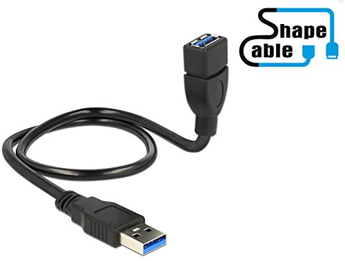 Delock 0.5 m 2 x USB3.0-A 0.5 M USB zu USB A schwarz - 2