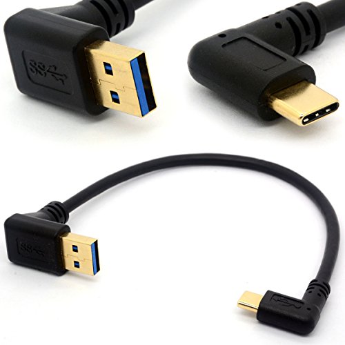 Extensión de cable usb en ángulo enchapado en oro c 90 grados tipo c a usb 3.0 convertidor en ángulo recto macho sincronización de datos cable de carga usb-c