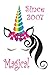 Produktbild Magical Since 2007: Black hair rainbow unicorn themed journal for girls who were born in the year 2007, compact handy size notebook with wide ruled lined blank pages for writing.
