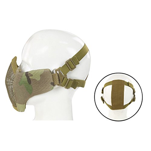 GES Tactical Foldable Half Face Mask Outdoor Equipment Mask Protective Mesh Riding Breathable Mask for Airsoft Paintball CS with Adjustable Belt Strap (CP) reviews GES Tactical Foldable Half Face Mask Outdoor Equipment Mask Protective Mesh Riding Breathable Mask for Airsoft Paintball CS with Adjustable Belt Strap (CP)