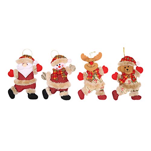 Preisvergleich Produktbild BESTOYARD Weihnachtspuppe Anhänger mit Weihnachtsmann Schneemann Elk Bear Weihnachtsbaum Fenster Kamin Dekorationen Party Supplies Supplies 4 STÜCKE