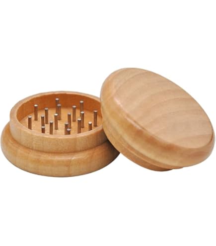 Macinino In Legno 4 Pezzi Per Spezie - Con Recuperatore Polline, Grinder Con Denti Alluminio (Legno Chiaro) - Foto 11