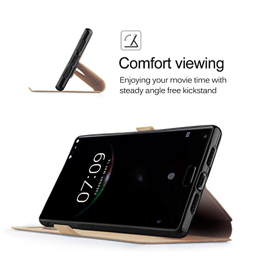 Doogee Mix Funda KuGi Slim Flip Cover Carcasa Cubierta de cuero PU Multi-Angle Shockproof Silicio Protectora de Carcasa con Soporte Plegable para Doogee Mix Smartphone--Oro reviews Doogee Mix Funda KuGi Slim Flip Cover Carcasa Cubierta de cuero PU Multi-Angle Shockproof Silicio Protectora de Carcasa con Soporte Plegable para Doogee Mix Smartphone--Oro