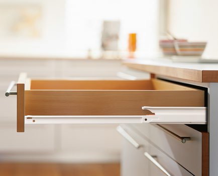 Preisvergleich Produktbild RONIN FURNITURE FITTINGS® Blum STANDARD Rollschubführung, Schubladenschiene,Vollauszug, 30 kg, NL=500 mm, links / rechts 430E5000V