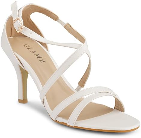 Womens Ladies Mid Low High Heel Strappy Crossover Party Wedding Prom Sandals Shoes UK Sizes 3 4 5 6 7 8
