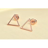 Selia Triangel Ohrring Dreieck Ohrstecker rosegold geometrisch, handgemacht Modeschmuck Schmuck, minimalist, studs