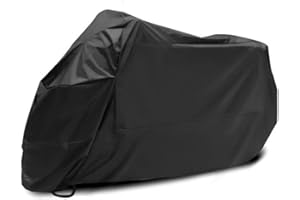 MCSQK Motorcycle Cover, Waterproof Motorbike Cover Large Heavy Duty Oxford Fabric Motorcycle Covers with Lock Holes, Rain Dust UV Protective for Outside Storage Indoor Outdoor Scooter Covers Accessories