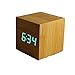 Produktbild Wecker Cube Digital Led Wecker Voice Control Thermometer Kalender Berühren Braun Wecker