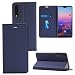 Produktbild Huawei P20 Pro Hülle, P20 Pro Handyhüle, Alfort Ultradünne Prämie PU Ledertasche Multifunktional Retro Lederhülle Tasche Wallet Case Cover Schutzhülle für Huawei P20 Pro Smartphone 6.1" mit Kartensteckplatz und Standfunktion ( Blau )