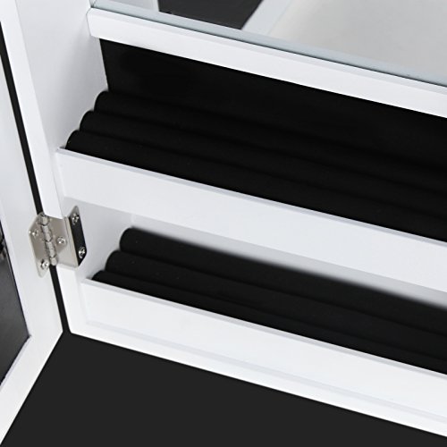Songmics 56 x 31 x 10 cm Schmuckschrank Wandspiegel mit Bilderrahmen (Weiß) JBC59W - 8