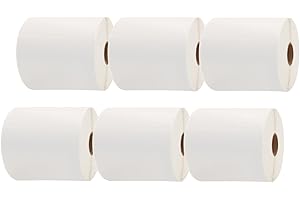 Molabel Etiquetas térmicas de envío – 102 mm x 152 mm (4" x 6") – Perforadas en blanco – Compatible con Zebra y otras impresoras térmicas – 6 rollos, 1800 etiquetas en total