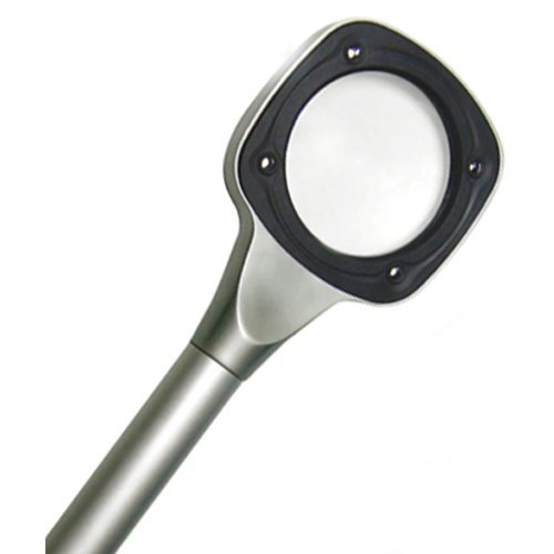 Lupa metálica con bombillas LED (luz blanca natural, 2 intensidades, 3x)