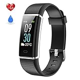 NewZexi Fitness Armband, Farbbildschirm Smart Bracelet Aktivitätstracker mit Pulsmesser Wasserdicht Schrittzähler Uhr Smart Armband für Frauen Männer Kompatibel mit iPhone Android Handy -Schwarz