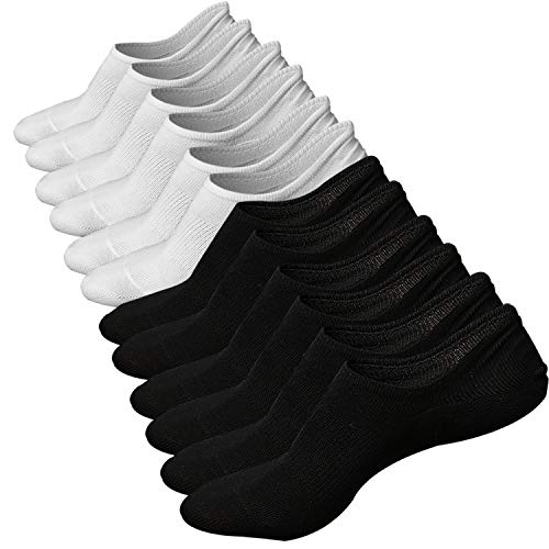 Ueither 3 o 6 Pares Calcetines Invisibles Mujer De Algodón Calcetines Cortos Elástco Con Silicona Antideslizante (36-43, Color 6)
