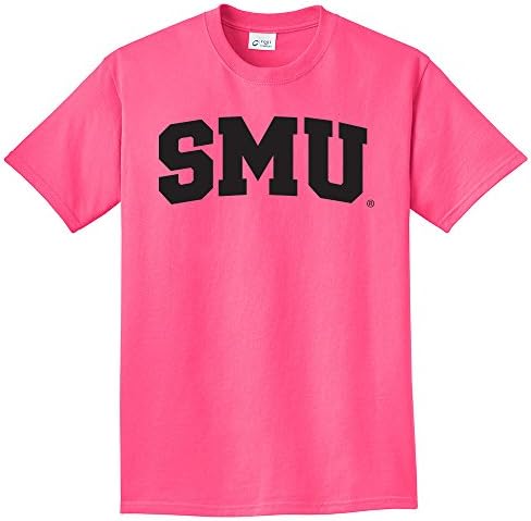 NCAA Smu Mustangs Arch Neon T-Shirt, Neon Pink, 3X-Large