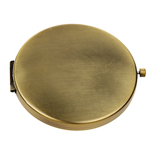 MagiDeal Retro- Bronzelegierung Taschenspiegel – Make-up Spiegel ( ein Standard Spiegel und ein Vergrößerungsspiegel ) - 5
