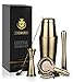 Produktbild Edelstahl Boston Cocktailshaker Set/Cocktail Mixer Set/Cocktailmixer von VinoBravo: 530 & 830 ml Cocktail Shaker, Hawthorne Barsieb, Doppel-Jigger, Barlöffel, und 30 Klassische Cocktail-Rezepte