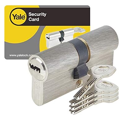 Yale YC1000+ Cylindre de Serrure Débrayable 40x50 mm pour Porte Extérieure/Entrée, 6 Goupilles, 4 Clés, Nickelé