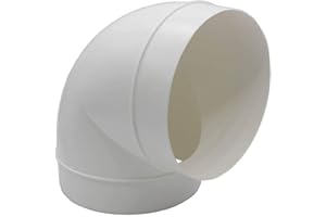Kair 90 Degree Elbow Bend 150mm - 6 inch Round Plastic Ducting Joint to Connect Round Duct Pipe or Flexible Hose