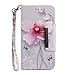 Produktbild Chreey Hülle für Xiaomi Redmi 6 / Redmi 6A, Verbesserte Version Magnetverschluss Leder Handyhülle Flip Schutzhülle mit Brieftasche Kartenfach Standfunktion [Rosa Blumen]