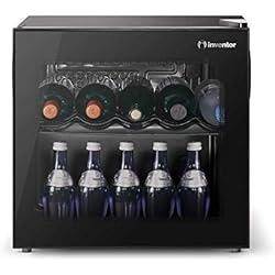 Inventor Vino Cave à Vin Réfrigérée 43L, Porte Vitrée Réversible à Filtre UV, Contrôle de Température Mécanique de 2° C à 21° C, Faible Niveau Sonore
