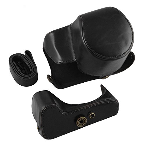 V52  Camshot Cuir PU Noir digital camera case Sac Housse avec bandouli  re pour appareil photo num  rique Nikon Coolpix P610  P530  P520  P510