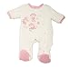 Girls Baby Pink/Cream Padded All In One Suit Cute Fluffy Tiny Sheep Design (Newborn)