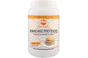 Laboratori Bio Line - Preparato per Pancake ad Alto Contenuto Proteico con Albume d'Uovo, Farina di Avena Senza Glutine (750 gr) Ideale per Colazione Proteica con Pochi Zuccheri (Gusto Cacao)