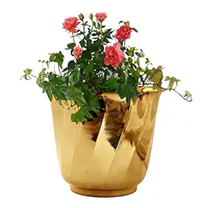 Indian Art Villa Pure Brass Lining Design Planter, Home d