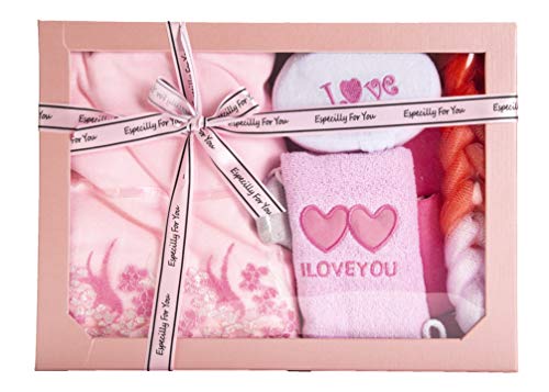 Avighna Luxurious Natural Spa Bath and Body Shower Gift Sets for Women (Pink) Christmas Secret Santa Gift.
