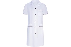Workwear Tucano - Bata de Laboratorio Mujer Uniformes Sanitarios Ropa DE Trabajo Bata Blanco Ref:1820