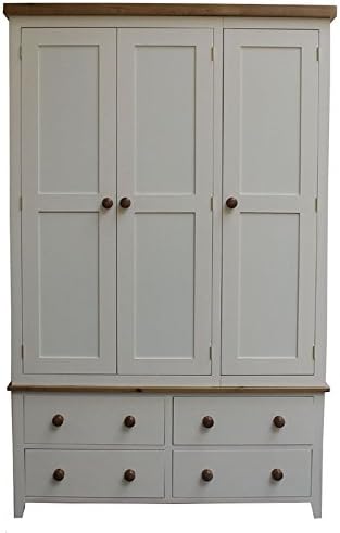 Wye Pine Shaker Triple Painted Wardrobe - Finish: Complete Grey