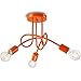 Produktbild Pendel-Leuchte Decken-Leuchte aus metall E27 Hänge-Leuchte (Farbe: Orange) Vintage Industrieleuchte Wohnzimmerlampe Modern Wohnzimmer Vintagelampe für Wohnzimmer/Küche/Büro/Praxis
