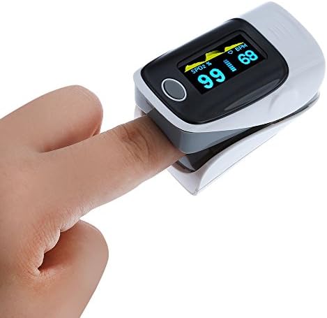 Finger Pulse Oximeter, Digital OLED Display Spo2 Monitor for Adult Child Children Patient in Hospital Home Healthcare Oxygen Bar Community Medical Centre Alpine Area Sports Healthcare with Advanced Functions Automatic Power Off (Gary)