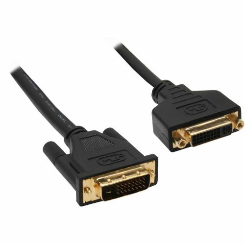 InLine 17773P Premium DVI-D Verlängerung Kabel (24+1-polig Stecker auf Buchse, 2m)