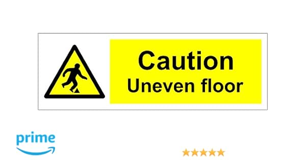 Caution Uneven Floor Warning Exlamation In Yellow Triangle Sign