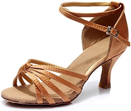 Vesi Women's Ballroom Latin Dance Shoes Sandals Brown Knot 5UK
