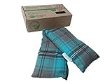 Heat Pack Cotton Tartan Microwave Wheat Bag 46cm long (Unscented, Turquoise)