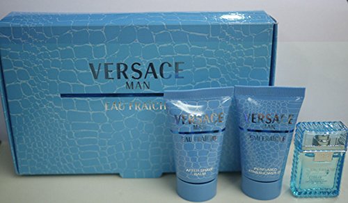Versace Man Eau Fraiche 3 Pcs Gift Set: 25ml Bath & Shower Gel + 5ml Eau De Toilette + 25ml Aftershave Balm