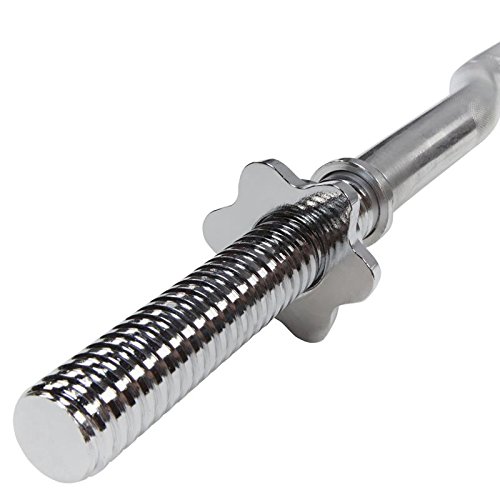 ScSPORTS SZ-Stange Curlstange 120 cm, massiver verchromter Stahl 7 kg, Durchmesser 30 mm, inklusive 2x Schraubverschluss - 4