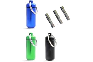 GEO-VERSAND Set of 3 Geocaches, Metal: Aluminium, Size: "Micno" (Micro Nano), Colour: Black, Green, Blue, Camouflage, Also Suitable for Use as a Pill Caddy