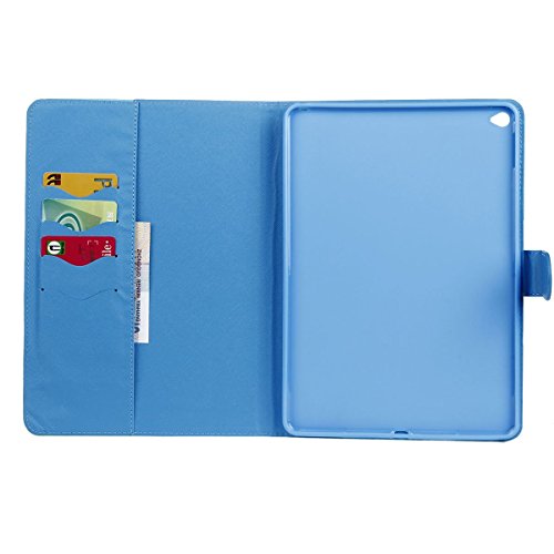 Etsue für iPad Air 2/iPad 6 Silber Grün Strand Sand Ledertasche Case Hülle, Bunte Retro Painted Smart Cover Case Flip Case Tasche Leder Hülle Folio Wallet Etui Schale Schutzhüllen mit Ständer Magnetic Kartenfächer für iPad Air 2/iPad 6 + 1x Glitzer Staub Stecker + 1x Blau Eingabestift- Beach Sand - 2