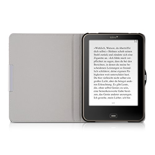 kwmobile Hülle für Tolino Vision 1 / 2 / 3 / 4 HD – Flipcover Case eReader Schutzhülle – Bookstyle Klapphülle Pusteblume Love Design Schwarz Weiß - 8
