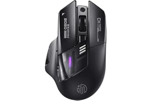 INPHIC A9 Explorer - Mouse Bluetooth 5.0/2.4G wireless ricaricabile, 2400 DPI, luce respiratoria RGB, indicatore di batteria visibile, mouse cordless per laptop/PC/computer