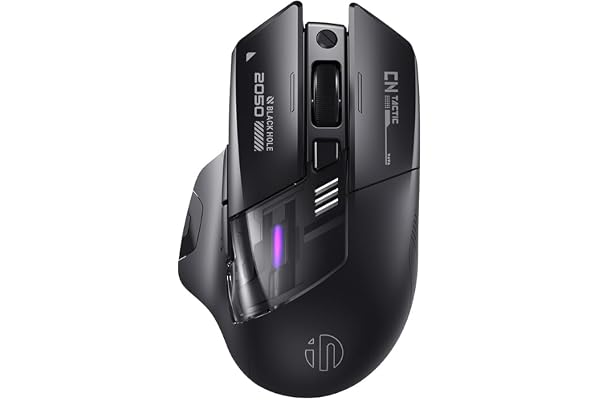 inphic A9-Explorer Souris sans Fil 2.4G/Bluetooth 5.0 Rechargeable Silencieuse, 2400 DPI, Batterie Visible, Éclairage RGB, Chargement Type-C, pour Ordinateur, Laptop, Mac, PC