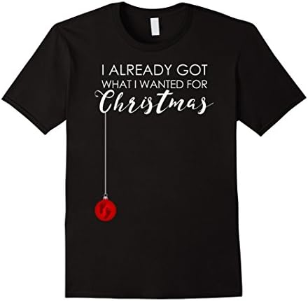 Men's What I Wanted for Christmas Shirt Pregnancy Announcement Large Black