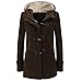 Produktbild Hanomes Damen MantelDamen Winter Warme Hoodie Casual Lose Jacket Einfarbig Knopf mit Kapuze Mantel Parka Jacket