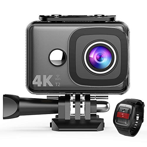 TEC.BEAN 14MP 4K Action Camera, Wi-Fi Ultra-HD Telecamera Sport Impermeabile Fino a 45m, Videocamera con Obiettivo Grandangolare da 170°, Telecomando da 2,4GHz, Batteria Ricaricabile e Kit Accessori