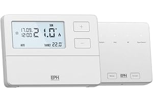 EPH - CP4 V2 (Combipack 4) - Digital Programmable Wireless RF Room Thermostat (RFRP v2) & Receiver (RF1B) - Works with Combi, System and Heat Only boilers (5 Year Warranty)