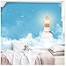 Produktbild Lzlwsu Fototapete Moderne Blue Sky Lighthouse Kinderzimmer Hintergrund Wandmalereien Wasserdichte Tapeten 3D @ 300X210Cm